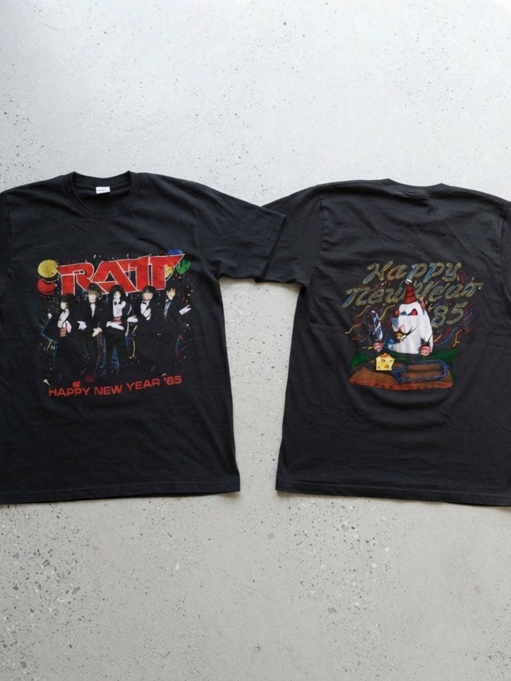 Vintage Happy New Year 1985 Ratt Concert T-Shirt